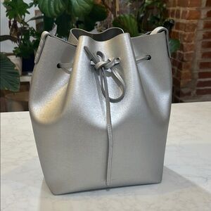 Mansur Gavriel Silver Bucket Bag